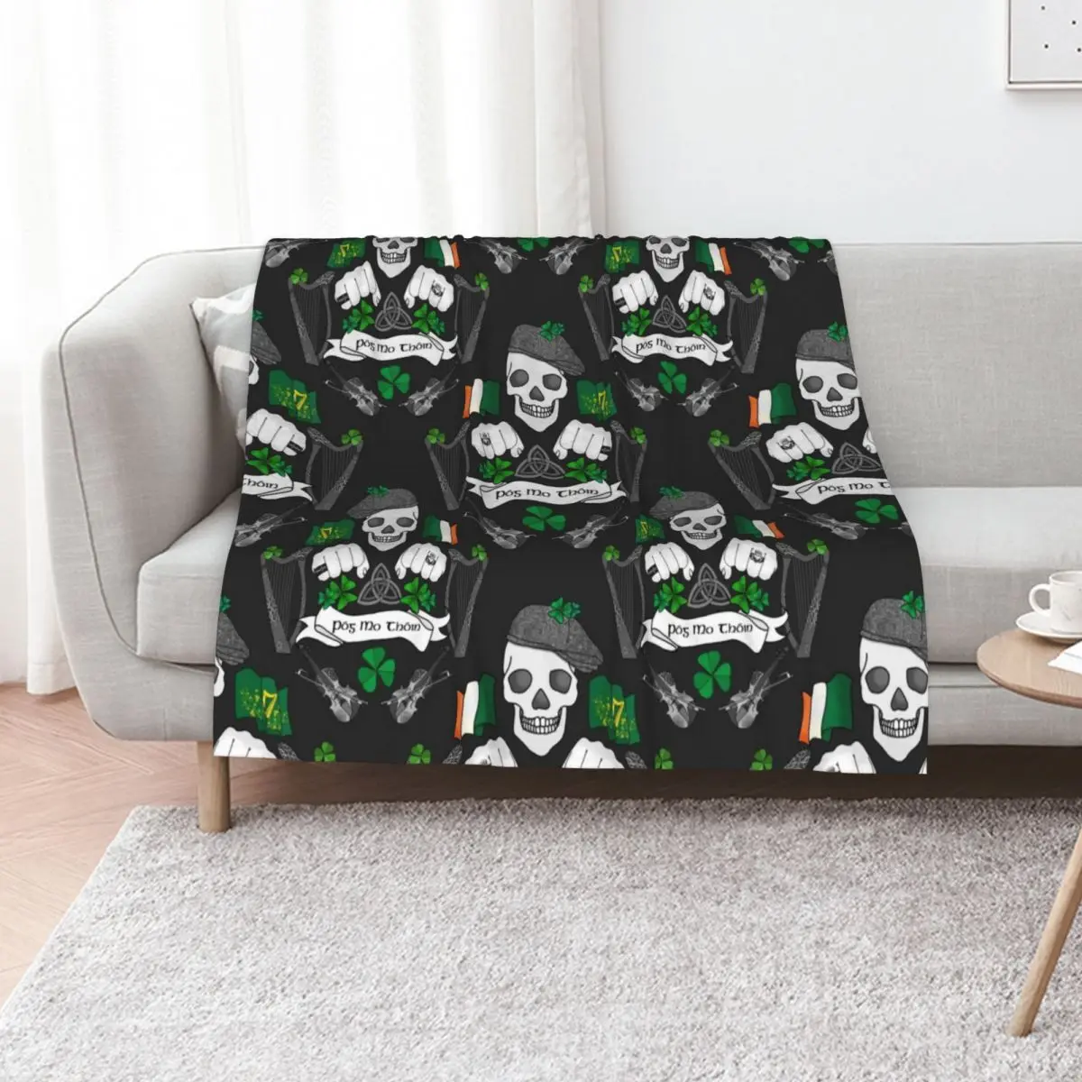 

Irish Celtic Punk Rock Throw Blanket Furrys Retros anime Blankets Sofas Of Decoration Blankets