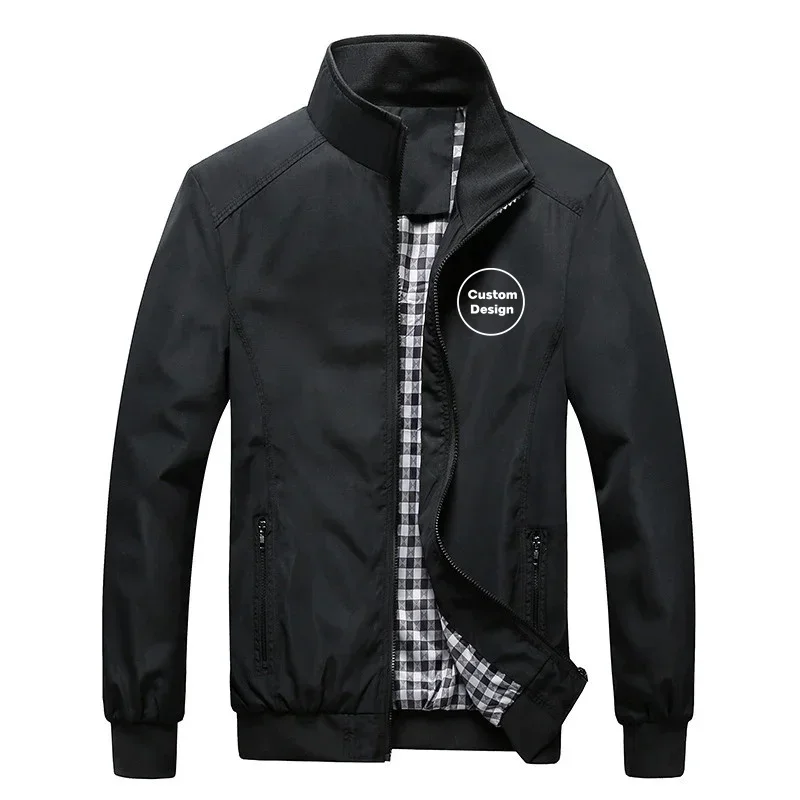 

Custom Design Leisure Spring Autumn Lightweight Windbreakers Plaid Men Jackets Coats