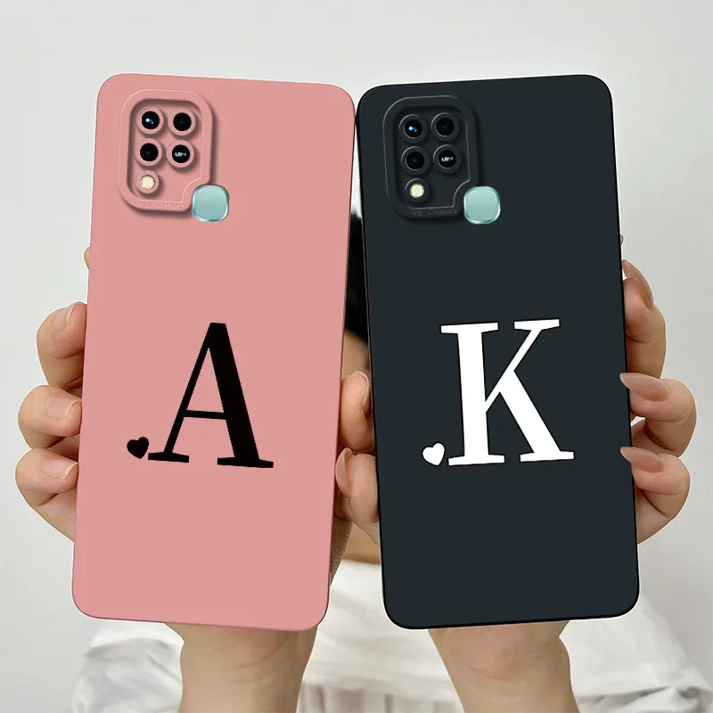 For Infinix Hot 10T Case Cute Letters Shockproof Silicone Cover For Infinix Hot 10S NFC Hot 11 G37 Hot10S X689 X689C X689F Case