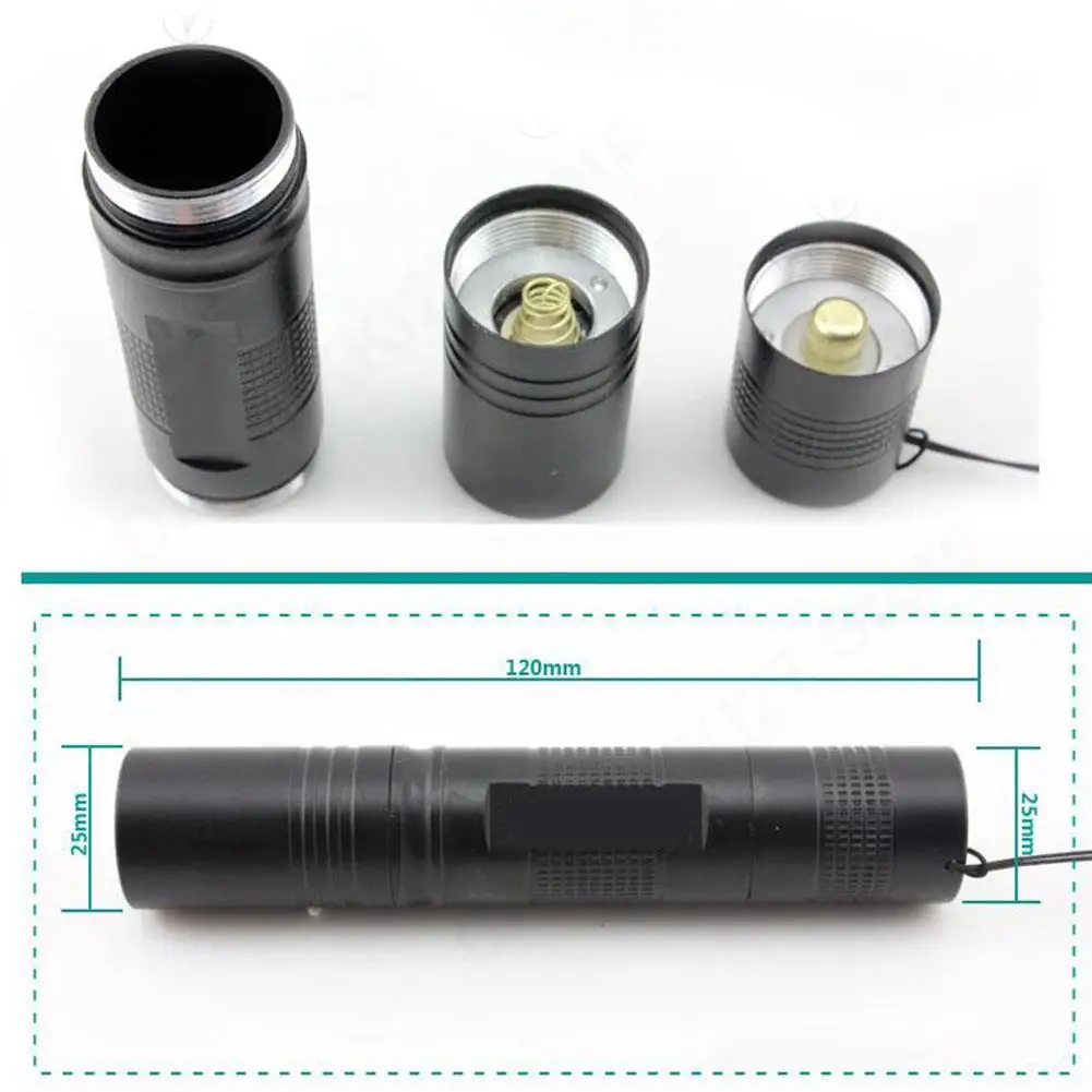 Powerful  LED Flashlight zoom focus Flash Torch Light mini lamp 18650 battery waterproof Torche Linterna for Camping fishing V27