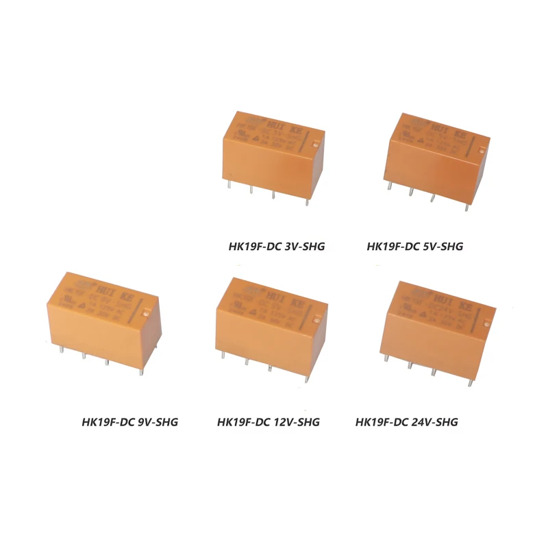 【5PCS】Coil DPDT 8 Pin 2NO 2NC Mini Power Relays PCB Type HUI KE HK19F HK19F-DC5V-SHG HK19F-DC12V-SHG HK19F-DC24V-SHG