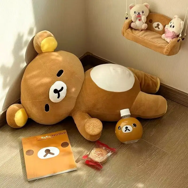 Muñeco de peluche de Rilakkuma de 36-72cm, almohada de abrazo para dormir graso, cojín para sofá, decoración de habitación, juguete de peluche, regalos sorpresa para Festival