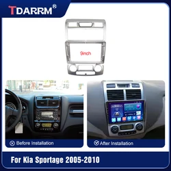 For 2005 2006 2007 2008 2009 2010 Kia Sportage Audio Dash Kits Frame Facia Panel Player DVD screen Frame 9 inch（silver）