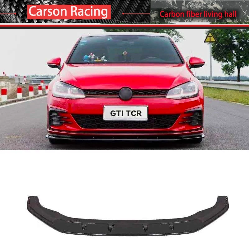 For VW Golf MK7.5 GTI 2017-2019 Real Carbon Fiber Front Bumper Bodykit lip GTI Forge Carbon Fiber lip