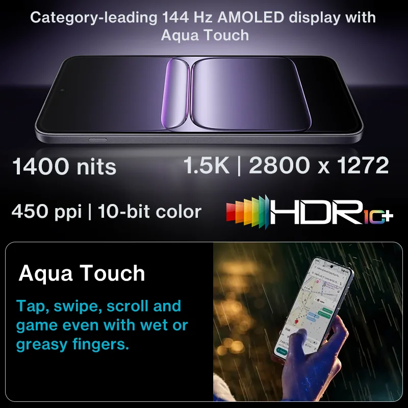 الإصدار العالمي للهاتف الذكي OnePlus Nord 5 5G Snapdragon 8s Gen 3 6.83 بوصة 144 هرتز شاشة AMOLED 50 ميجابكسل كاميرا رئيسية 80 وات شحن SUPERVOOC #6