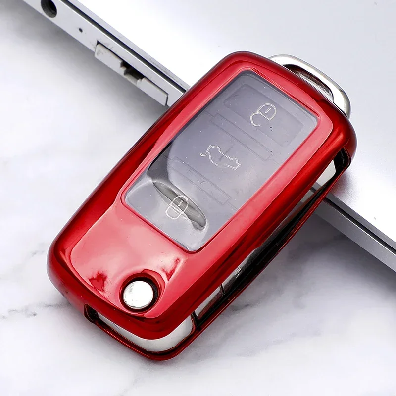 Soft TPU Car Key Case for VW Volkswagen Polo Golf Passat B5 B6 B7 Beetle Caddy T5 Up Eos Tiguan for Skoda Octavia