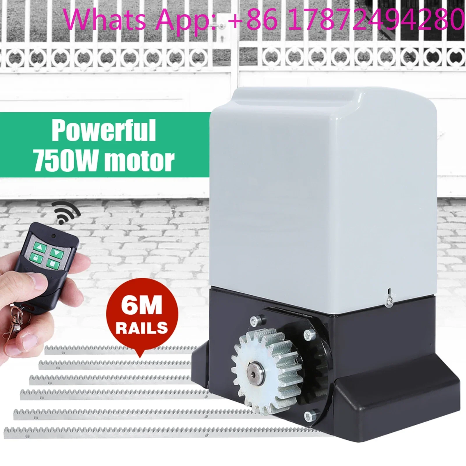 Opener Automatic Motor Heavy Duty Track Driveway Security Kit(Ship without battery) Gate Operators