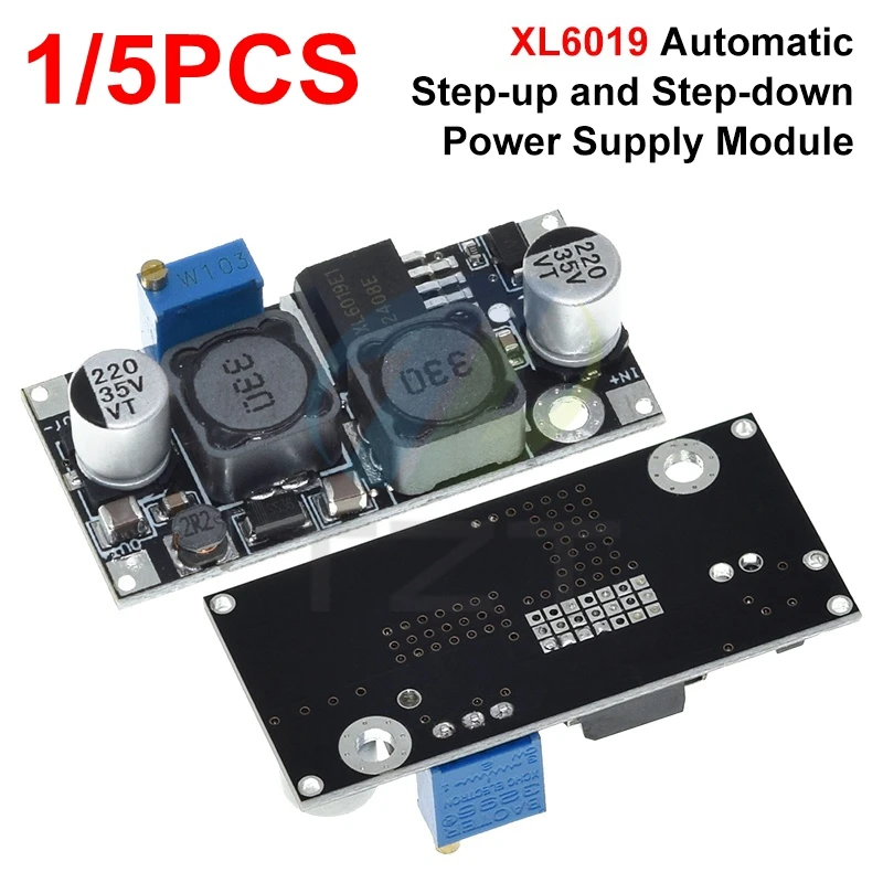 1/5PCS XL6019 (XL6009 Upgrade) Automatic Step-Up Step-Down Dc-Dc Adjustable Converter Power Supply Module 20W 5-32V to 1.3-35V