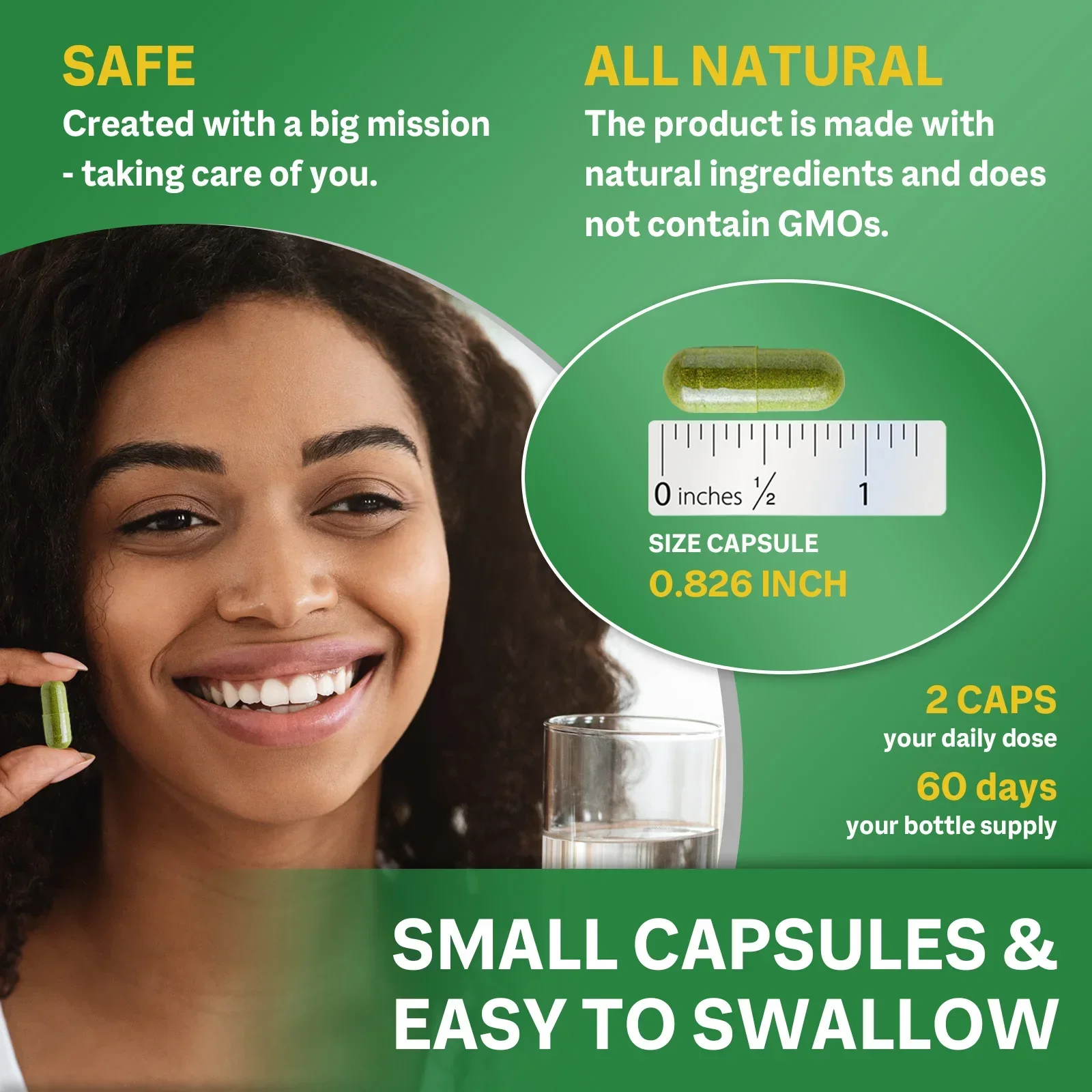 كبسولات مورينجا 800 ملغ - مستخلص أوراق المورينجا النقي بأقصى قدرة للطاقة ودعم صحة العظام والمواد الغذائية وغير المعدلة وراثيًا #6