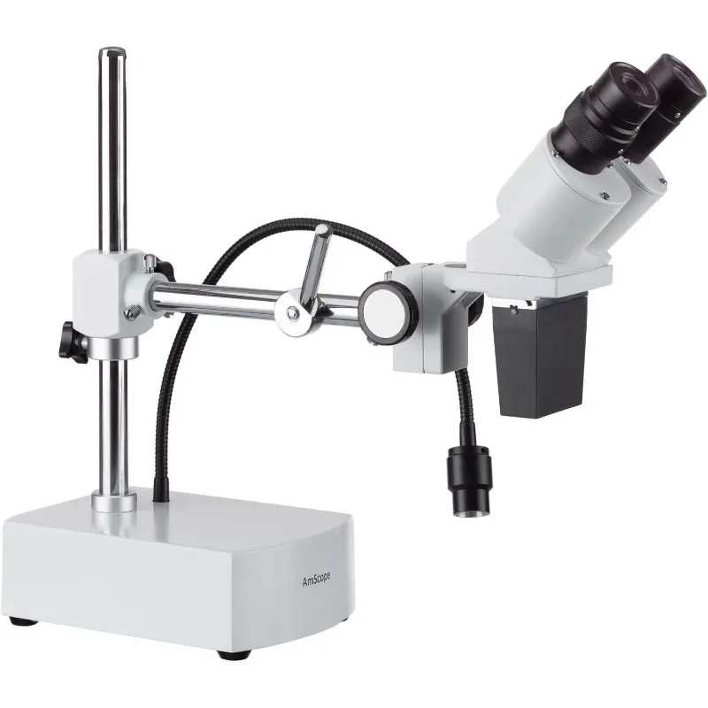 SE400-Z Professional Binocular Stereo Microscope, WF10x and WF20x Eyepieces, 10X and 20X Magnification, 1X Objective