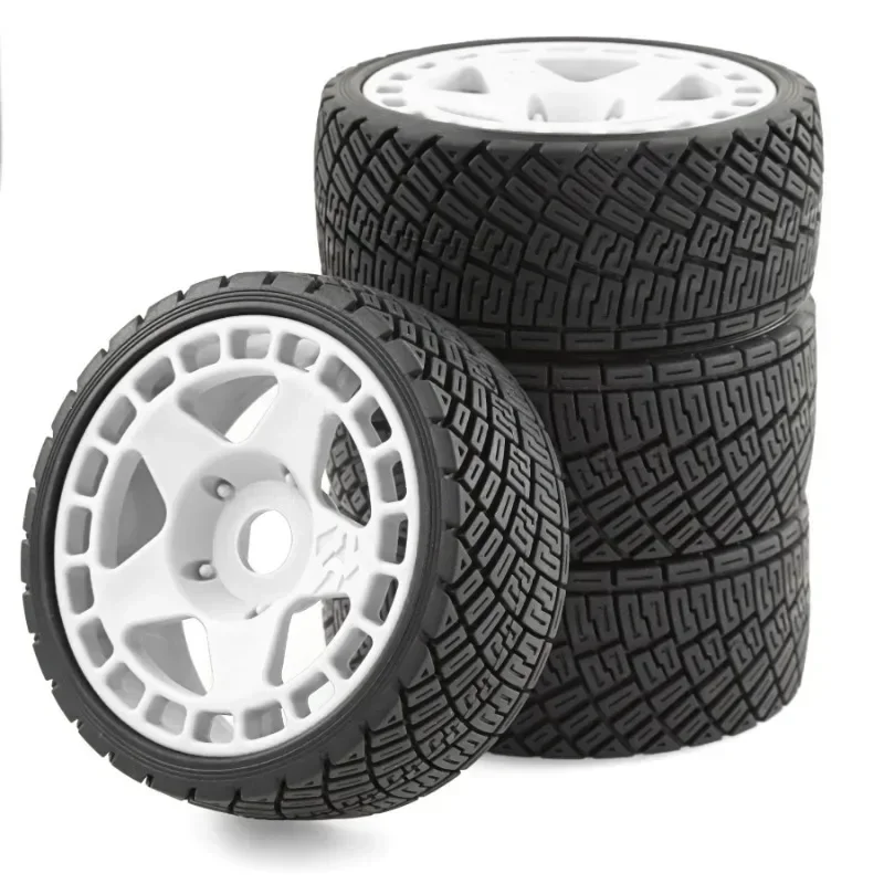 

WRC 1/7 & 1/8 Rally Car Wheels & Tires Set – Compatible with KM, Citroën C3 Feishen Mustang CNE ARRMA (17mm/14mm Hex) W197