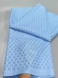 Luxury Queen Lace Original Austria Cotton African Polished Fabric Swiss Lace 100% Cotton Lace Fabric For Men's Clothing Material