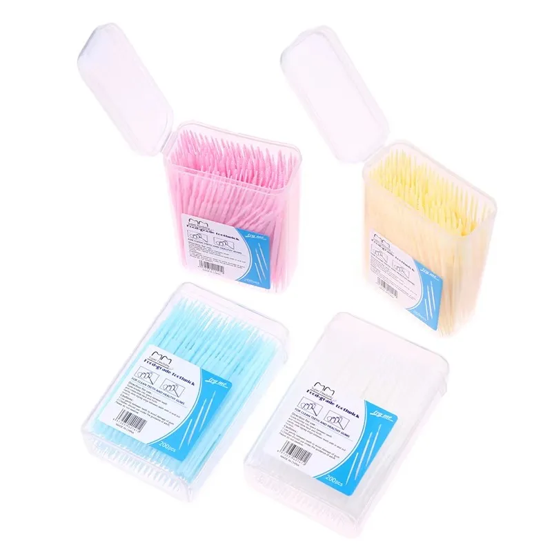 100/200Pcs Portable Ultra Fine Toothpick Disposable Family Box Packed Pick Double Head High End Personality Creative Fruit Stick