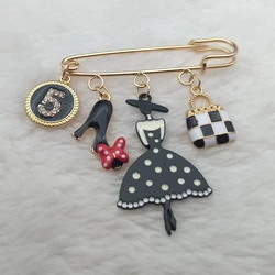Ladies Fashion Brooch Backpack Pin High Heel Pin Enamel Brooch Temperament Ladies Jewelry Accessories