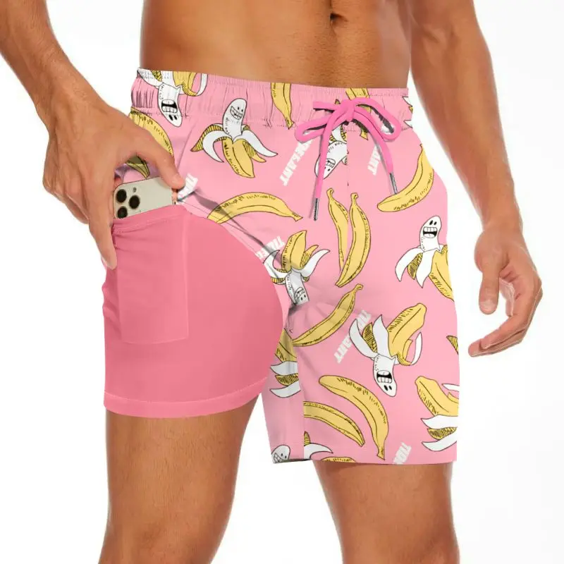 

Men Printing Beach Shorts Surf Board Pineapple GraphicPants Summer Hawaii Swimsuit Swim Cool Ice Trunks