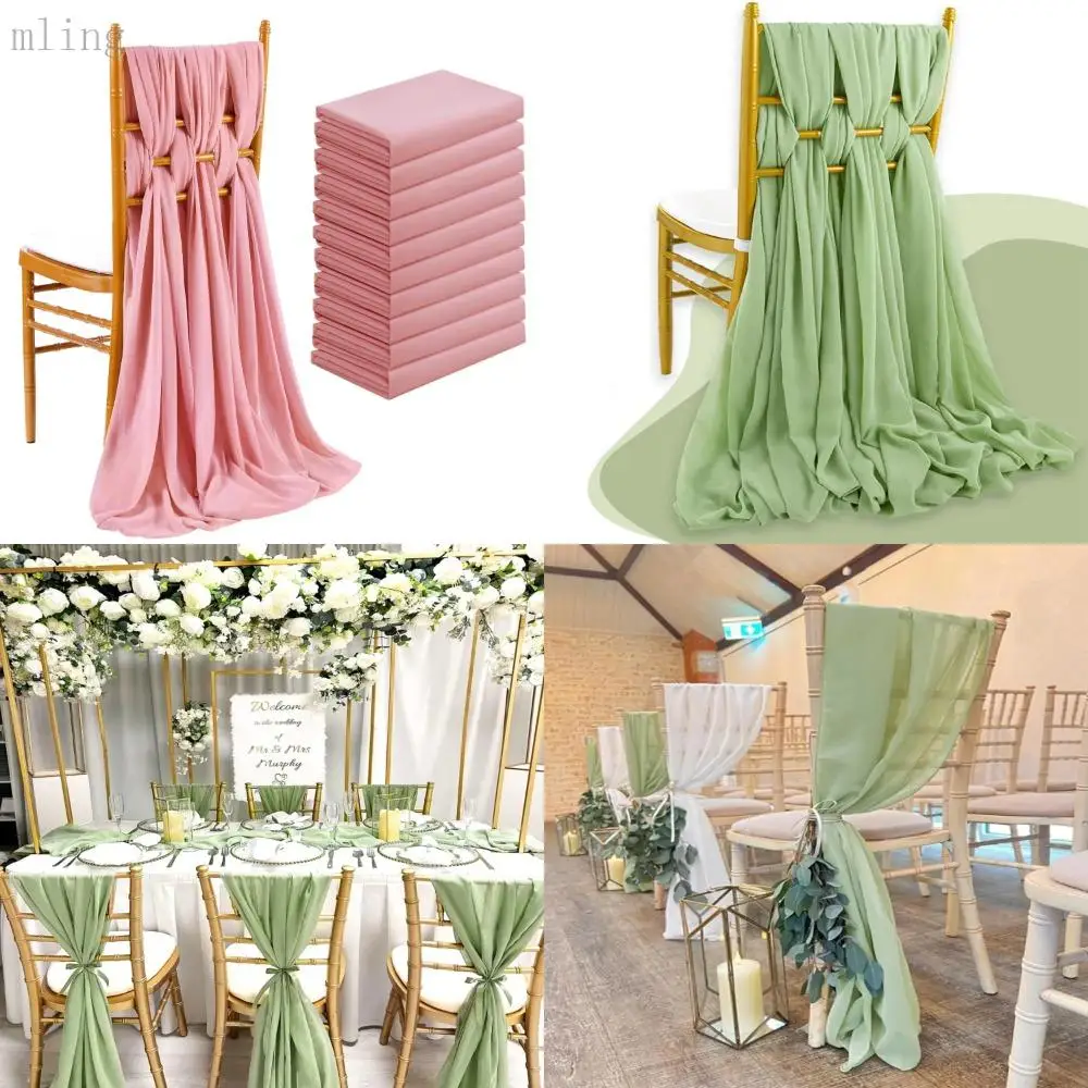 

Decorate your wedding chairs with these elegant Chiffon Chair Sashes! Perfect for adding a touch of romance and sophistication t