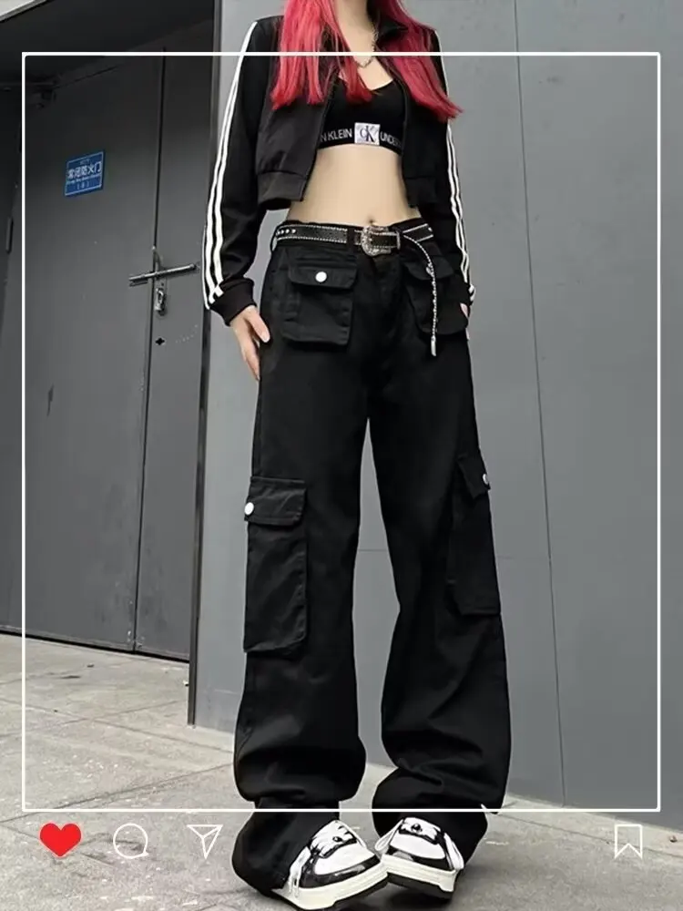 

Fat mm plus size slimming loose work pants women's straight leg high waist wide leg casual pants 2024 new spring and autumn