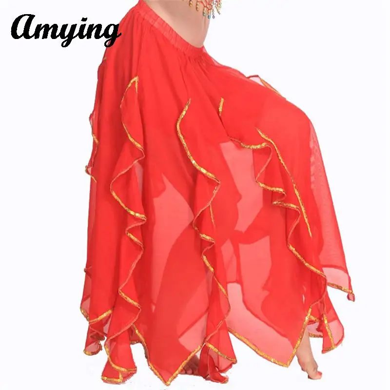 Buikdans Kostuum Halve Rok Vrouwen Podium Performance Rok Oefenen Chiffon Rok Oosters Indian Dans Trainingspak