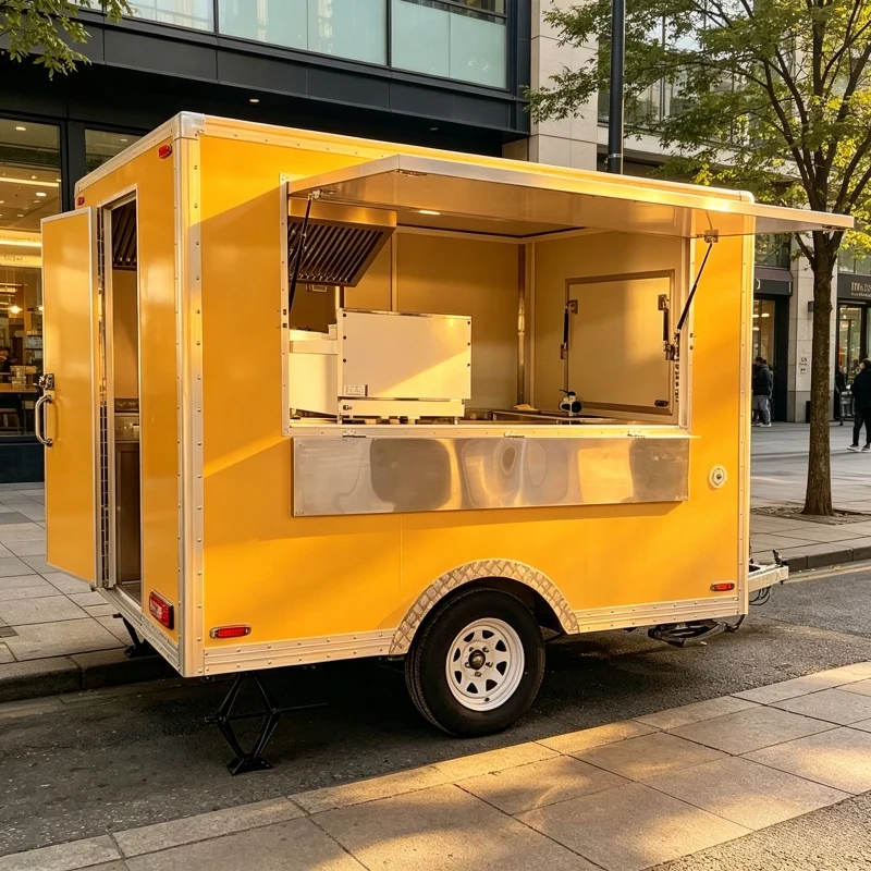 

Fully Equipped Mobile Food Truck Kitchen Concession Trailer Ice Cream Pizza for Sale