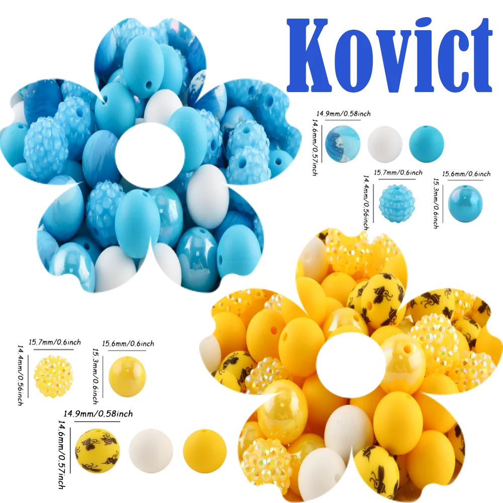 

Kovict 25 шт. новые разноцветные акриловые бусины с VU-покрытием, свободные DIY цепочки для мобильного телефона, брелок, материал, ювелирные аксессуары