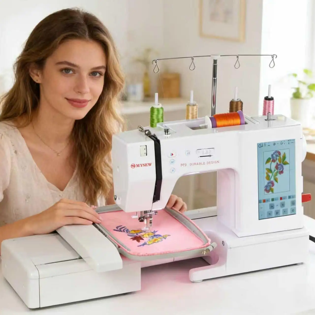 M9 High-Speed    Embroidery Making Machine Home Computer Tshirt Automatic Embroidery Machine with Display Screen