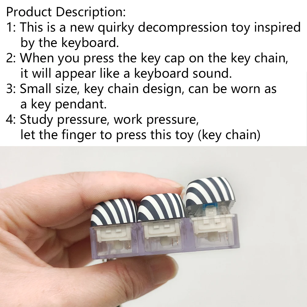 Mobile Phone Pendant Novelty Slow Pressure Pop Fidget Key Ring Press Fingertip Toy Cute Kawaii Keychain Keyboard Tapping