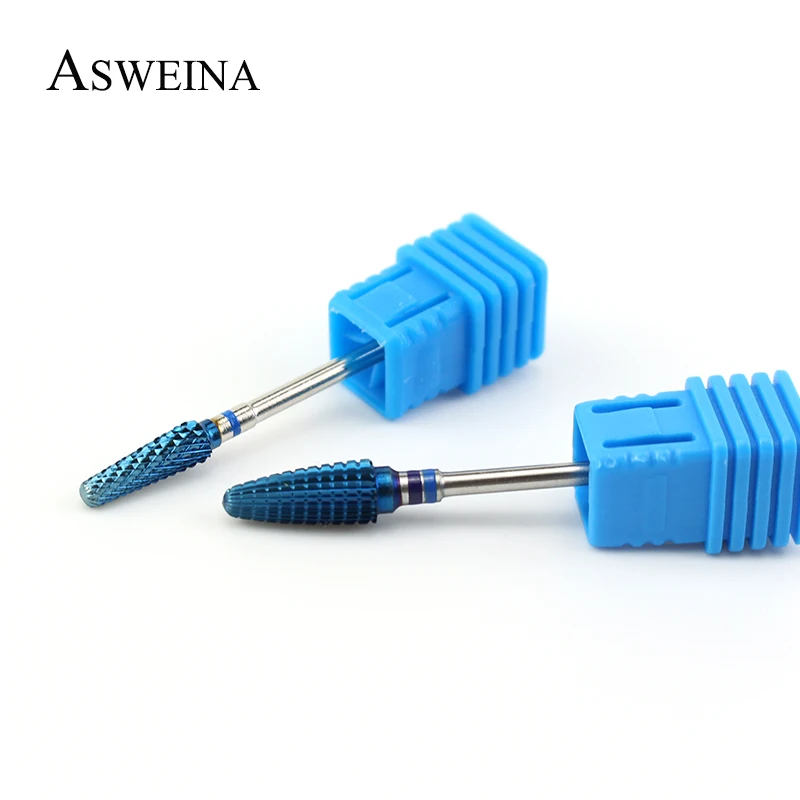 ASWEhr-Foret à ongles électrique en carbure de tungstène bleu, 11 types, fraises à distance, accessoires de manucure