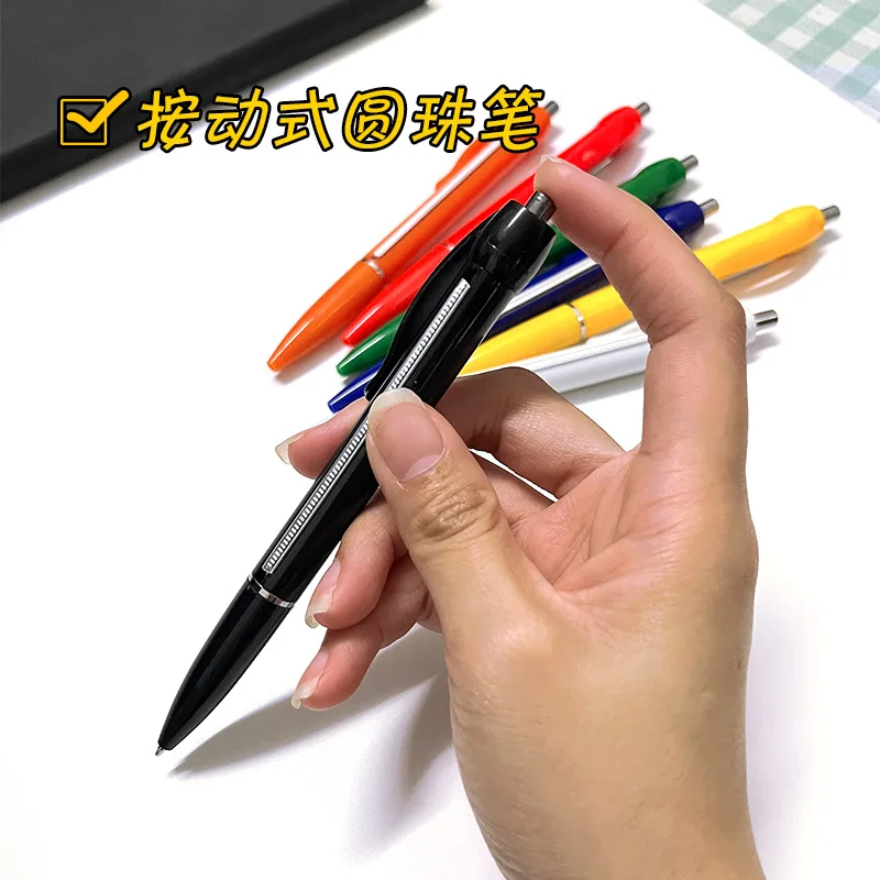 Imagem -02 - Publicidade Personalizada Pull-up Pen Multi-color Student Escova Faixa Pen Retrátil Automática Ball-point Pen 10 Pcs