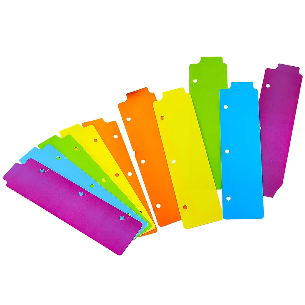 10Pcs Colored Page Dividers Punched Binder Divider Tabs for Journal Notebook Notepad Indexing Separators Creative Organization