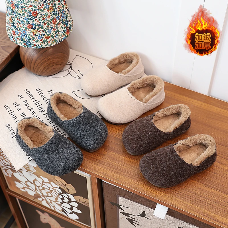 

Детская обувь, зимнее праздничное платье для маленьких девочек, туфли принцессы, балетки на плоской подошве, детские брендовые теплые меховые детские туфли на хлопковой подкладке