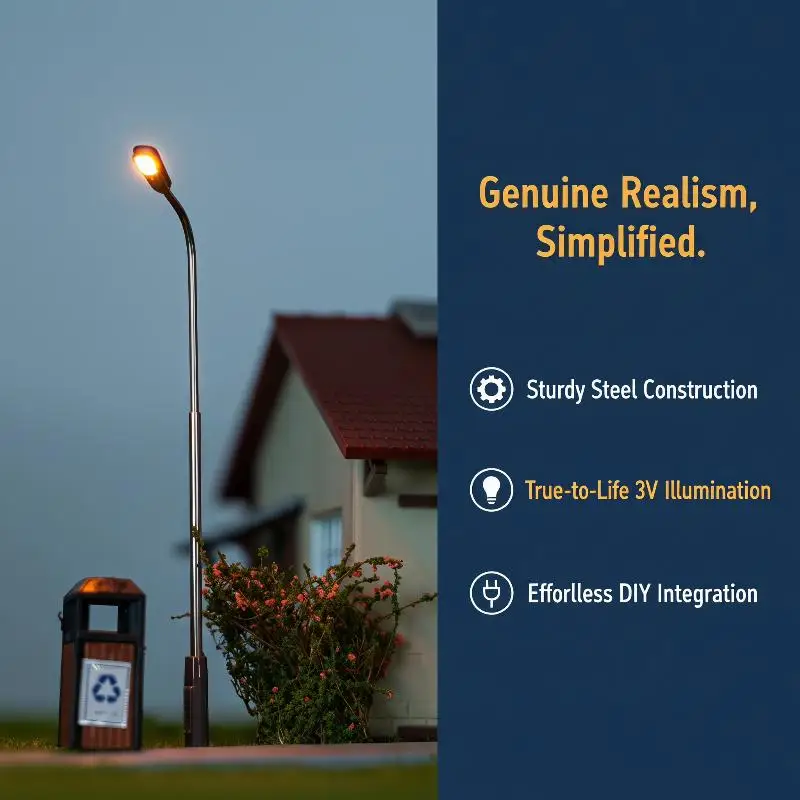 Single Head 3V Model Railway Street Light 1 Pack Warm White LED for Miniature Diorama Train Layout Decoration