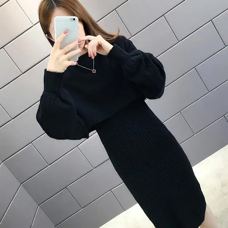 Green Woman Dress Knitted Yellow Dresses for Women Clothes Crochet Knee Length Midi Cover Up A Line Chic and Elegant Pretty Y2k