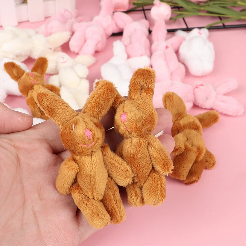 Kawaii Cartoon Joint Rabbit Bear Plush Keychain Pendant Doll Toys Cute Stuffed Bunny Doll Keychain Backpack Pendant Gift Toys