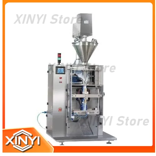 VFFS Packaging Machine for Center Seal Pouch Sealing for Food Snacks Coffee Powder Granules Liquids Cosmetics Pharmaceuticals