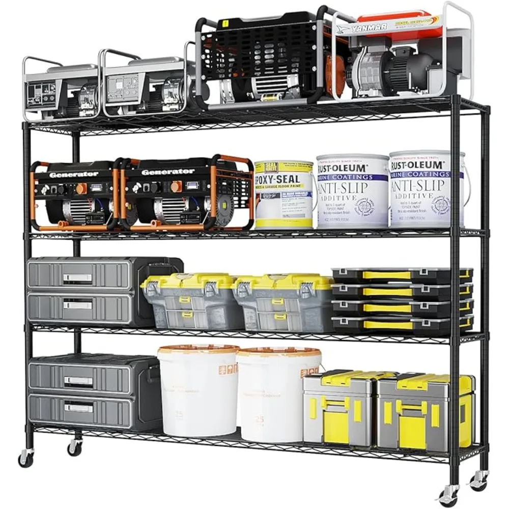 

Segmentable 8-Tier Storage Shelving, Adjustable Metal Shelves Wire Storage Rack for Garage Kitchen Basement,1600LBS