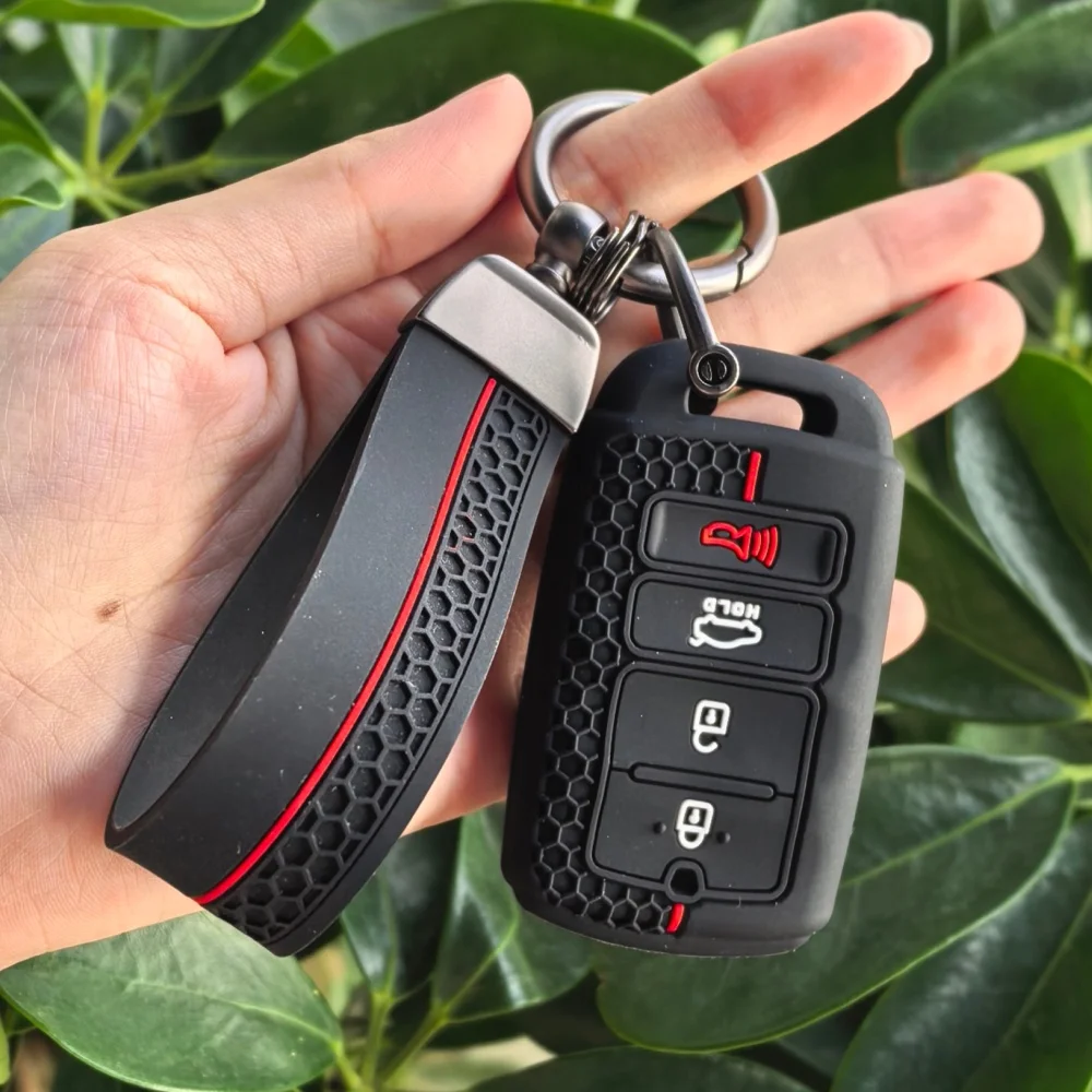 4Buttons Shell Fob Holder For KIA Cadenza K9 K7 K-04 Sorento K900 Silicone Car Key Case Cover Keychain Protector Accessories