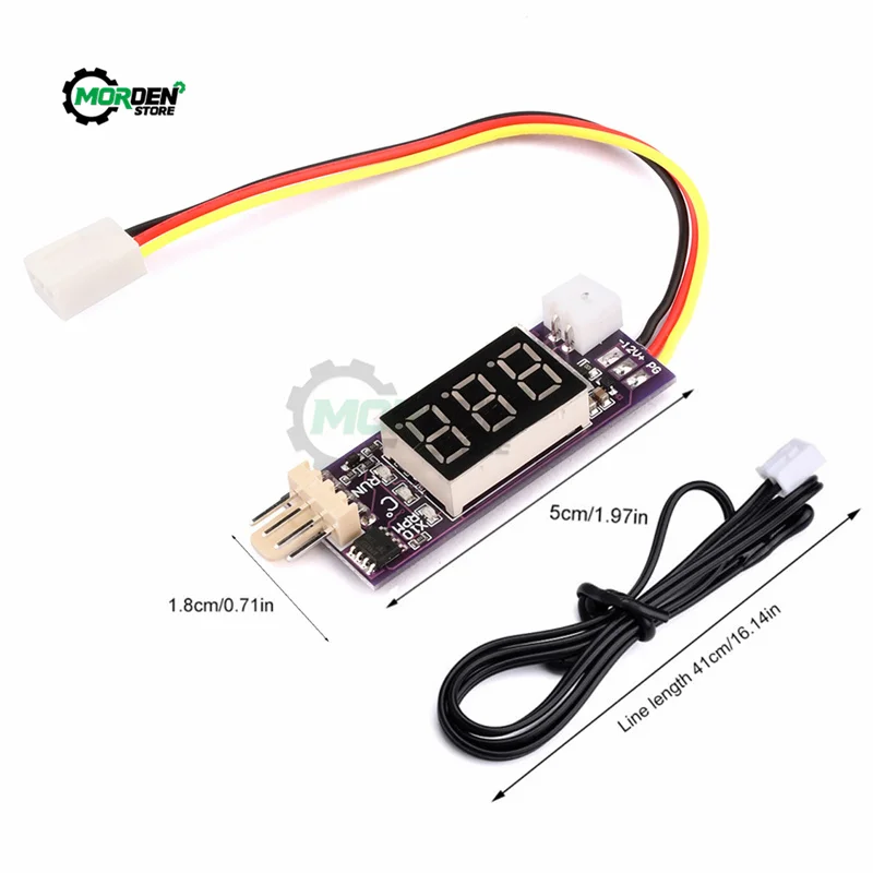 DC12V 4-Wire Min Temperature Controller Speed Governor Fan Speed Motor Controller Digital Display Module Power Supply