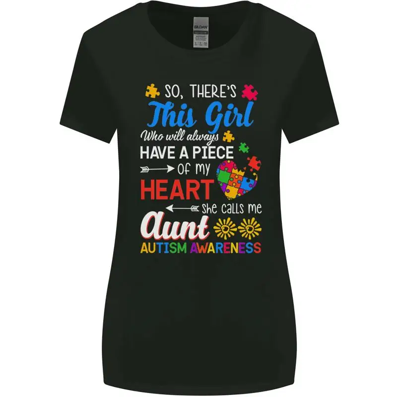 

She Calls Me Aunt Autistic Autism Aunty ASD Womens Wider Cut T-Shirt