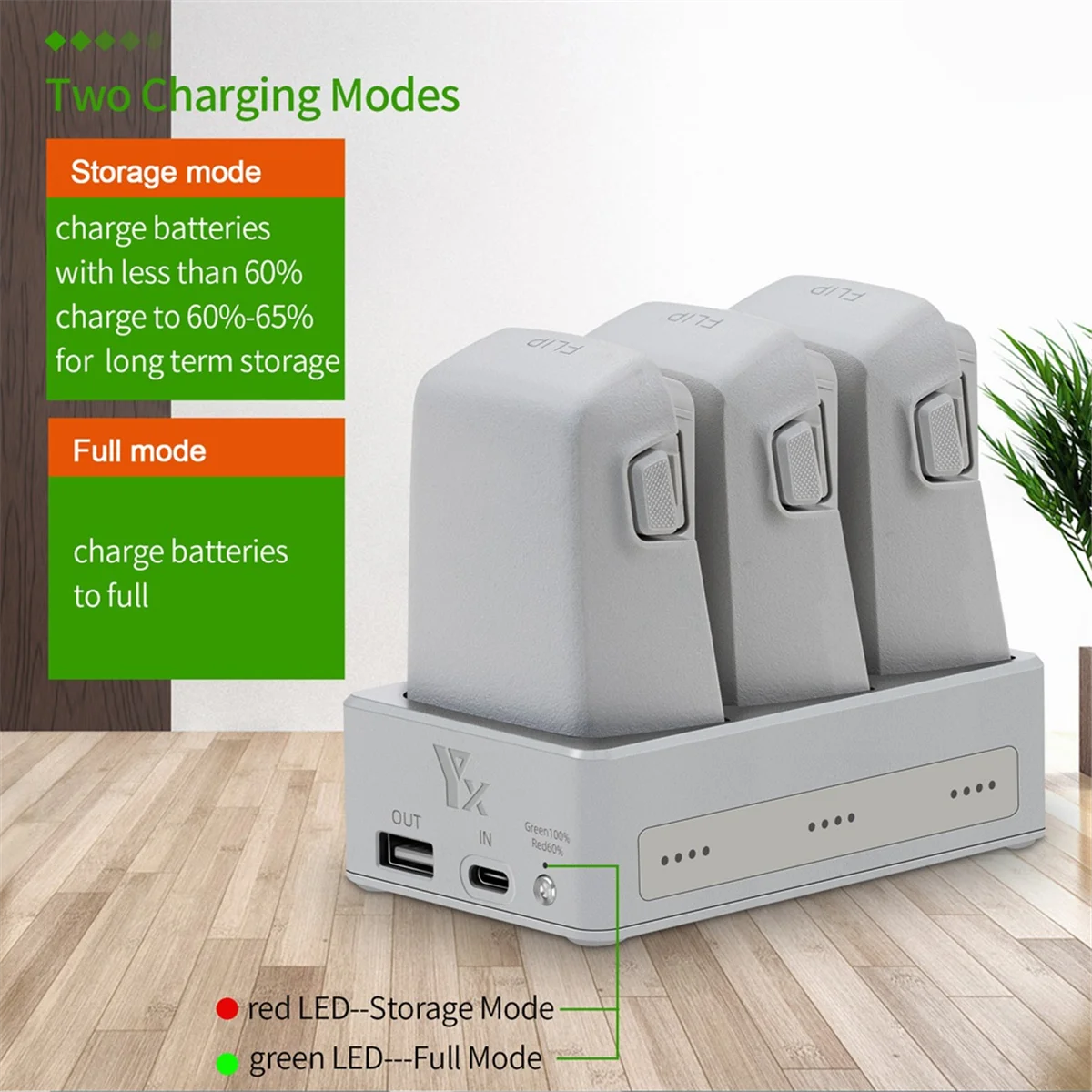 شاحن بطارية بدون طيار A20M لـ FLIP 3-Way Charging Hub Battery Charging Butler لملحقات FLIP