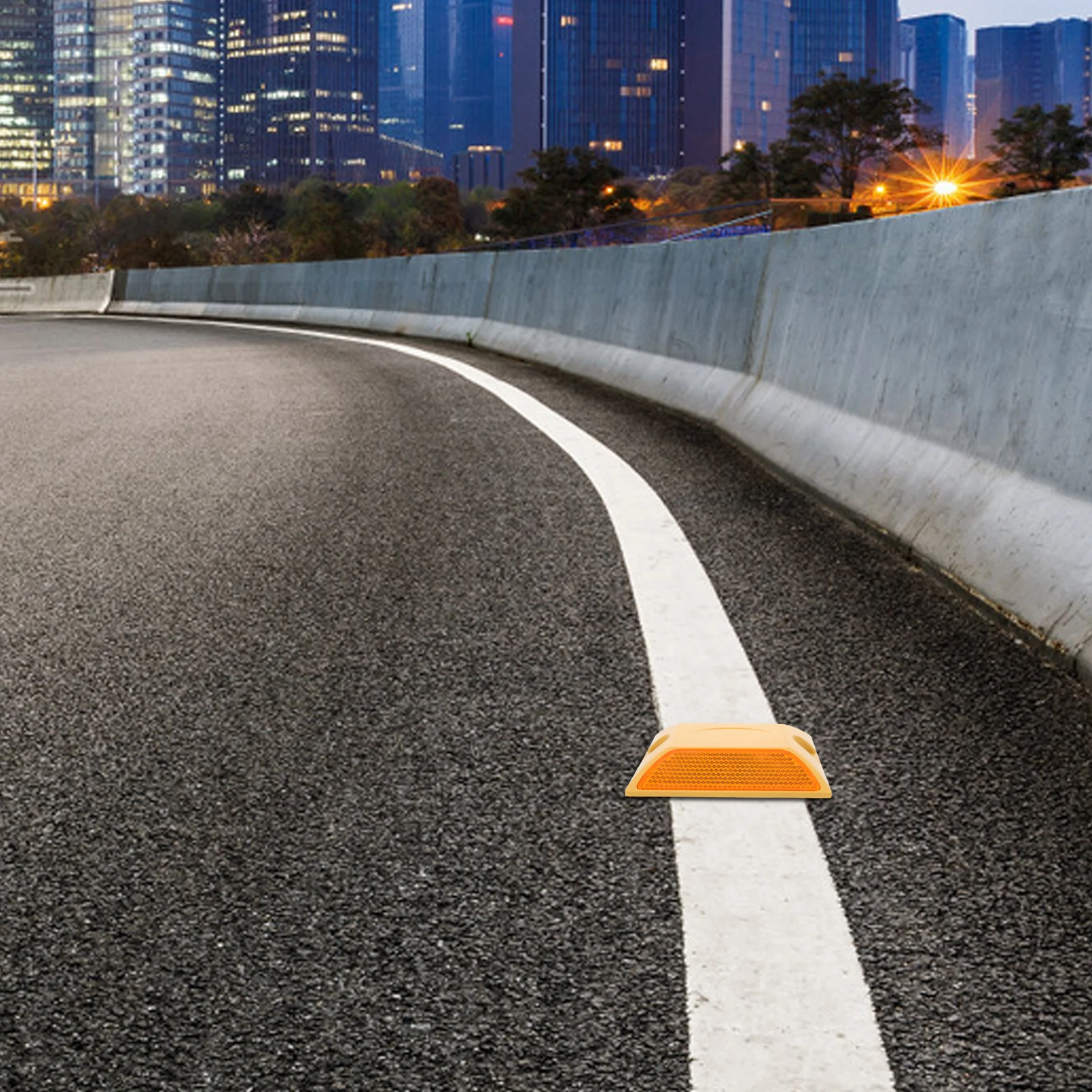 4Pcs Reflective Plastic Highway Deceleration Pads Durable Impact Resistant Bright Color Buffer Blocks for Road Safety