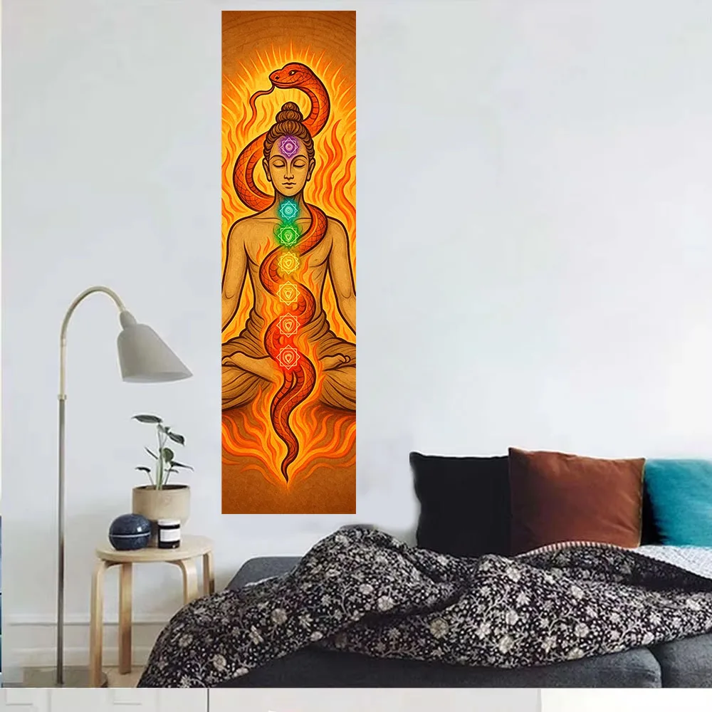 Seven-Chakra Yoga Meditation Background Cloth Tapestry Large Long Tapestry Room Stuff Suitable For Home Bedroom Wall Decoration