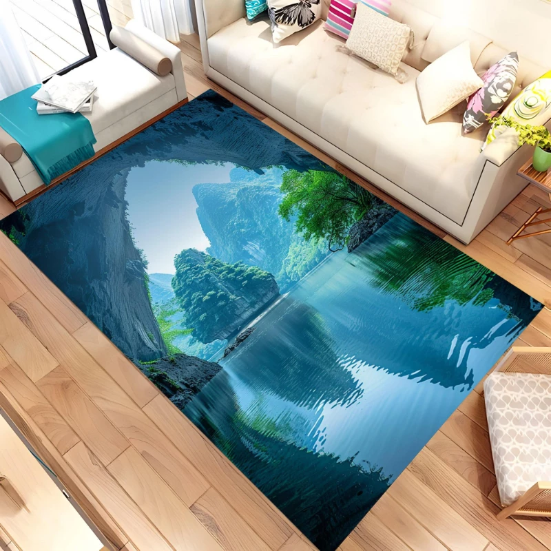 Retro Pirate Ship Ocean Wave graphics Rug,living room sofa rug,bedroom bedside rug,study room Entry Door Mat,Washable Rug