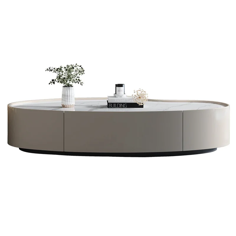 ds-Modern Simple Living Room Rock Panel Coffee Table Cream Style Shaped Cashew Nut Oval mango Creative Coffee Table%