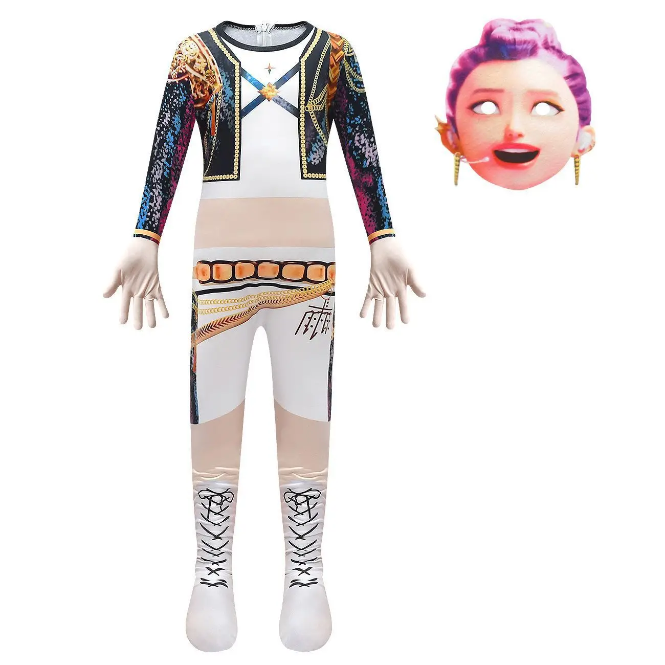 

Детский костюм демона для девочек, косплей охотников, поп-певцы, сценический комбинезон для косплея на Хэллоуин, Zoey Mira Kop Rumi, праздничные наряды