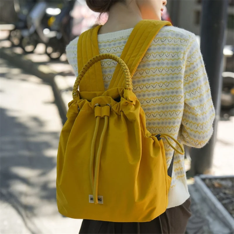 Mochila de viajero ligera de gran capacidad con cordón, nueva mochila versátil para estudiantes de viaje de moda deportiva informal