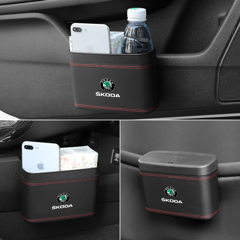 

Hanging Car Trash Can Portable Debris Storage Box For Octavia for skoda Kodiaq Karoq Superb Derivative