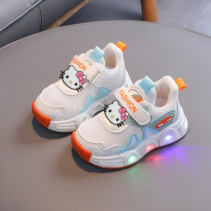 أحذية سانريو هالو كيتي للأطفال كاجوال شبكية قابلة للتنفس أحذية رياضية مضيئة للأولاد والبنات أحذية جري مضادة للانزلاق أحذية للأطفال الصغار #6