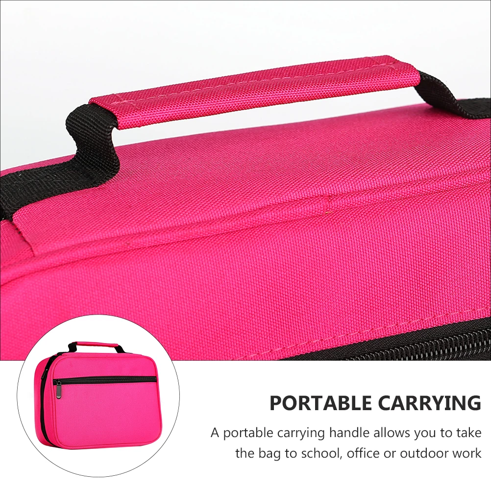 

1Pcs Handle Marker Pen Bag Portable Large Capacity Stationery Storage Pouch Elastic Ring Pencil Case Organizer