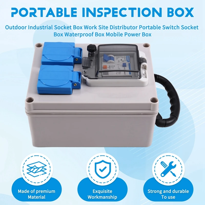 Outdoor Portable Inspection Box Socket Box Portable Wall Power Distributor Socket Box Waterproof Box Mobile Power Box