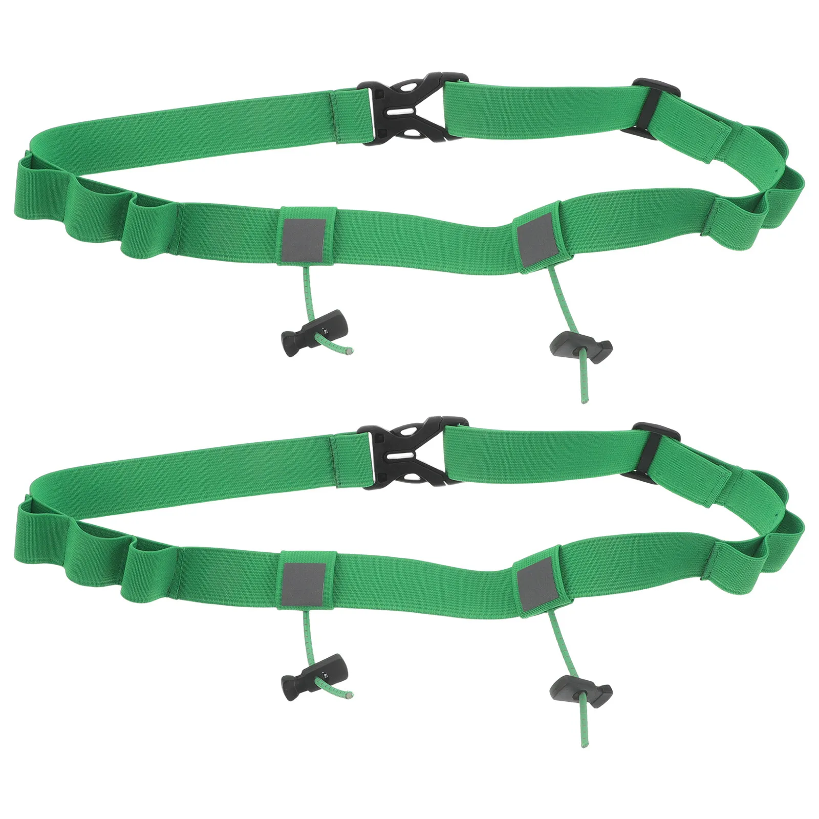 

Комплект из 2 зеленых регулируемых эластичных спортивных поясов для номеров участников с петлями для хранения, для бега и велоспорта, для дня соревнований